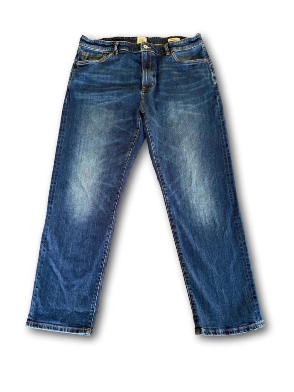 Flint and Tinder Stretch Selvedge Denim Jeans Mens 38x32 Straight Fit Blue Wash